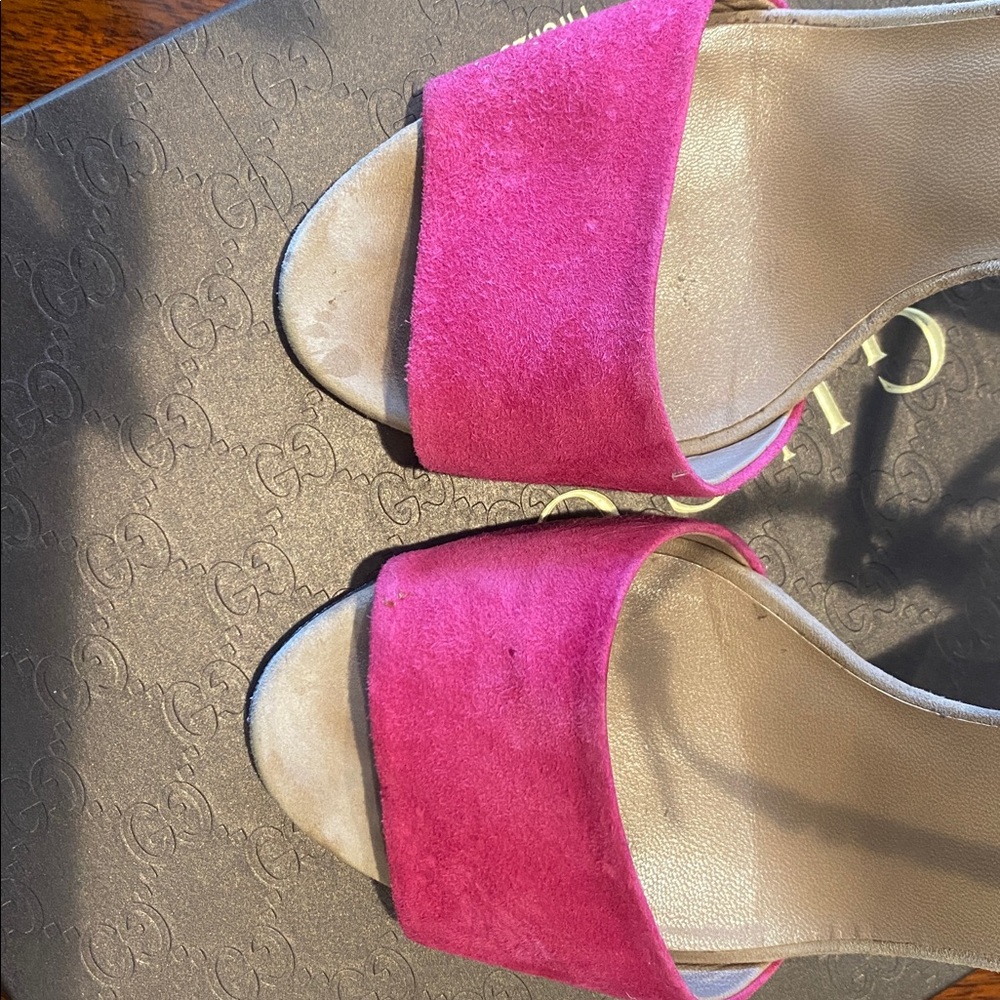 GUCCI Pink and Nude Embellished crystal back extending above Heels SIZE 37.5 - Picture 9 of 11